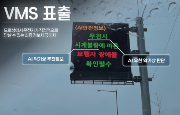 AI기반 사고 위험도로예측 서비스(VMS 표출 화면)